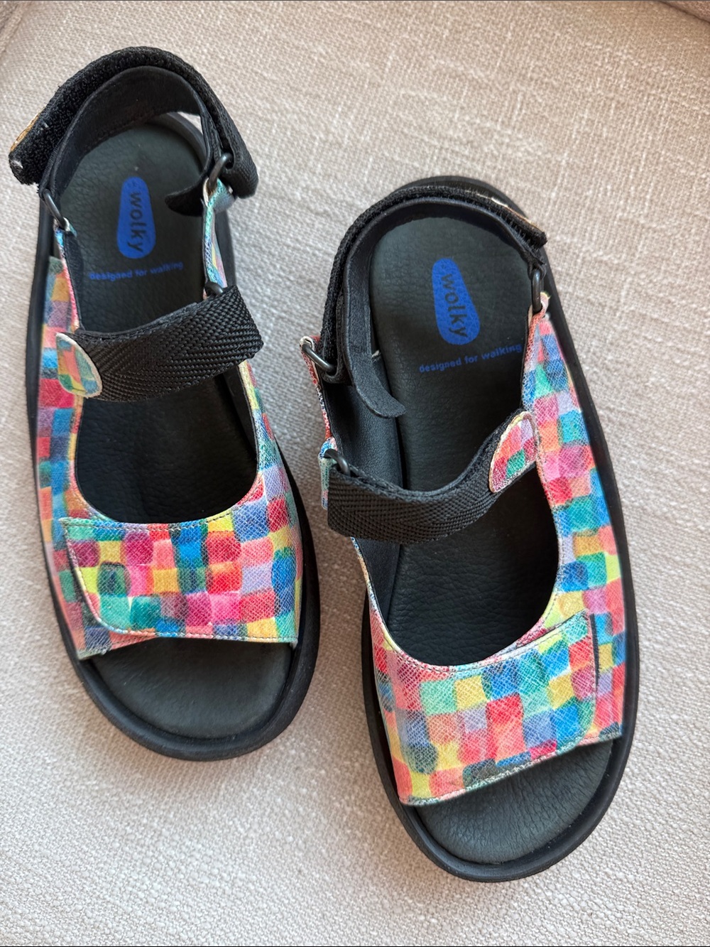 Wolky Jewel Comfort Sandal Women’s 38 (6.75-7.5) Multicolor Leather Strappy Shoe